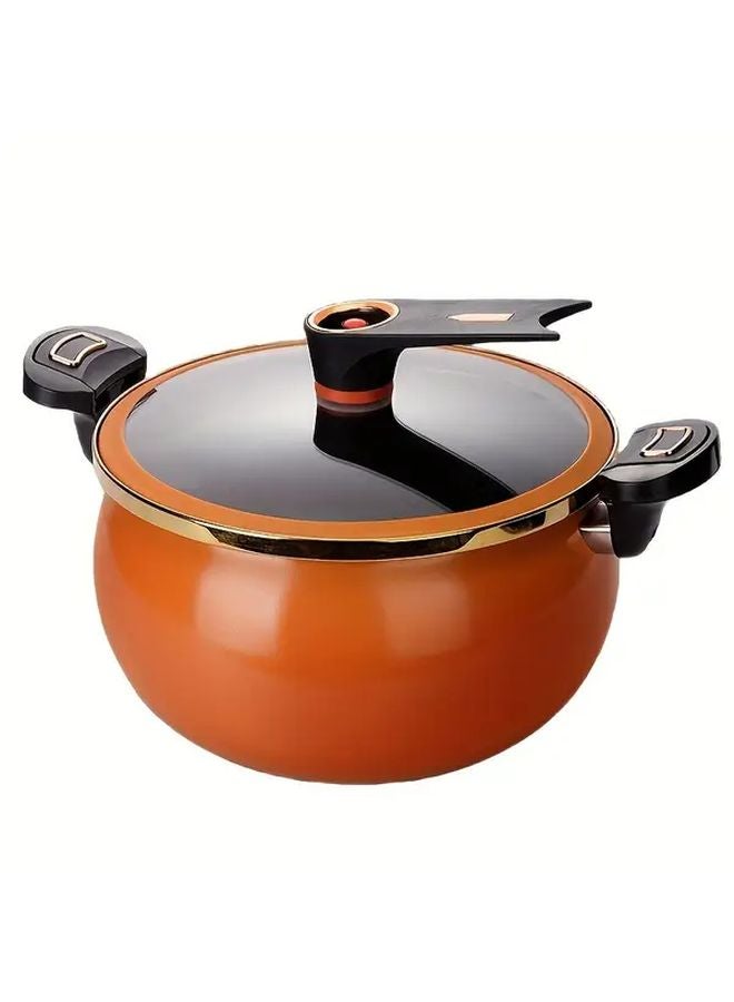 Black Wrought Iron Induction Soup Pan 26cm Large Capacity Frying Pot - Image 5